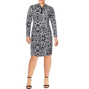 🌵NWT Charter Club Quarter-Zip Printed Shift Dress